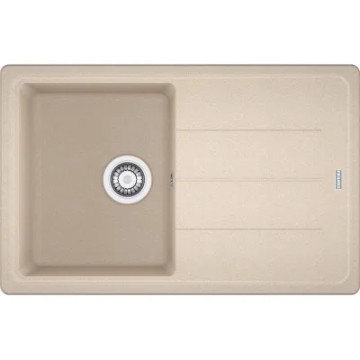 Franke: Lavello una vasca con gocciolatoio Boston Incasso BGF 611-78 114.0275.956 finitura fragranite avena da 78x50 cm