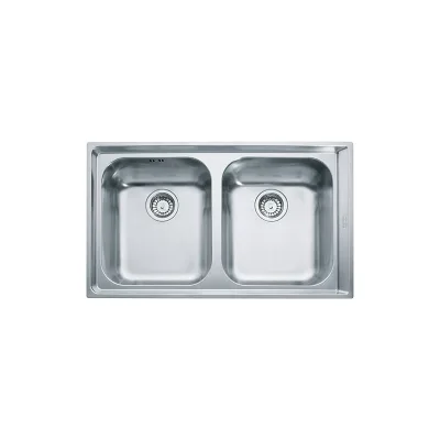 PRONTA CONSEGNA - Franke: Lavello due vasche Neptune Incasso Semifilo/Filotop NEX 220 127.0059.656 finitura inox satinato da 86,4x51,4 cm
