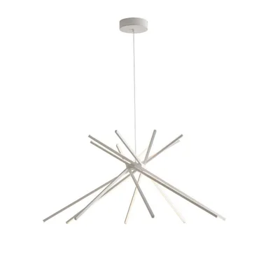 Lampadario a sospensione LED bianco in alluminio, 56W, Luce naturale, 113x160cm