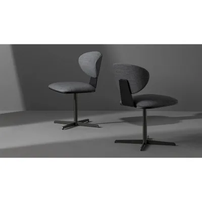 Bonaldo Sedia da ufficio Olos Office con gambe in metallo, schienale in legno e seduta a scelta
