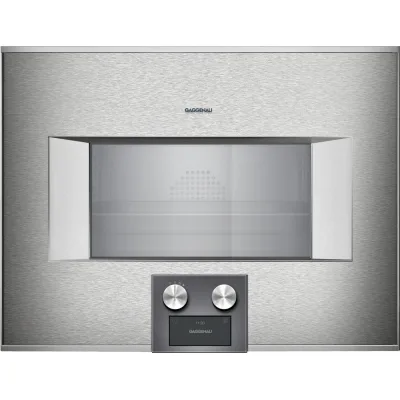 Gaggenau Forno combinato a vapore con comandi in basso e cerniere a destra da incasso BS474112 finitura inox da 60 cm