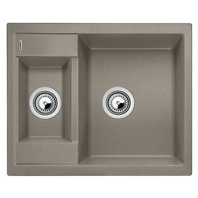 Blanco Lavello una vasca con vaschetta METRA 6 1517352 finitura tartufo da 61.5x50 cm - Sopratop