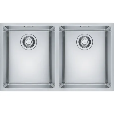 Franke: Lavello due vasche Maris Sottotop MRX 120 34-34 122.0525.275 finitura inox satinato da 70,5x40 cm
