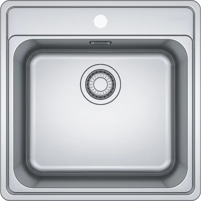 Franke: Lavello una vasca Bell Incasso BCX 610-51 101.0693.351 finitura inox satinato da 51x51 cm