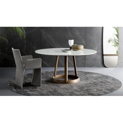 Bonaldo Tavolo rotondo fisso Greeny con struttura in legno e piano a scelta da Ø120 cm