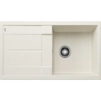 Blanco Lavello una vasca con gocciolatoio METRA 5 S 1527110 finitura soft white da 86x50 cm - Sopratop