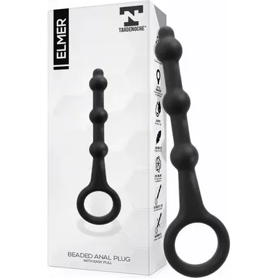 Stimolatore perle anali nero loop estrazione flessibile 13 cm silicone