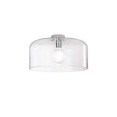 Plafoniera elegante in vetro trasparente, lampadina E27, 18x40cm