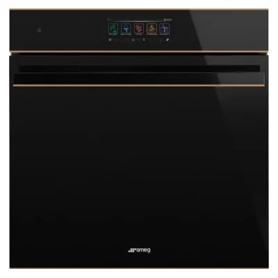 Smeg S Forno compatto combinato vapore Galileo Steam100 Pro SO4606WS4PNR finitura vetro nero e rame da 60 cm - IN PROMOZIONE FINO AL 6/07