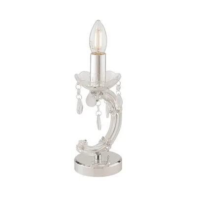 Lampada da tavolo in acrilico trasparente, 1 luce E14, 9.5x24cm