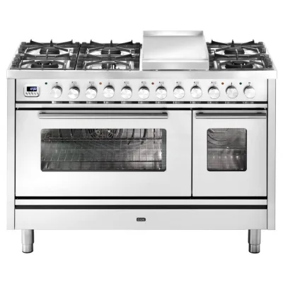 Ilve Cucina P12W Professional Plus P12FDWE3 doppio forno e piano cottura 8 fuochi con fry top e dual da 120 cm