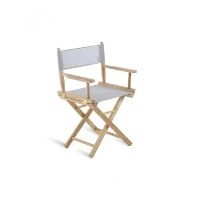 Unopiù Poltroncina pieghevole GINGER con struttura in teak e telo in Batyline Serge Ferrari beige