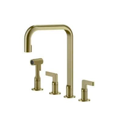 Gessi Miscelatore a 4 fori Inciso Collection 58703 727 finitura Brass Brushed - IN PROMOZIONE FINO AL 6/07