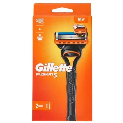 Gillette Rasoio Uomo Fusion5 A 5 Lame 1 Manico + 2 Lamette Barba