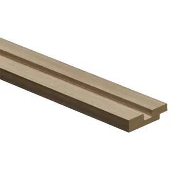 Profilo di chiusura sinistra in duropolimero rovere sbiancato 50x12x2800mm