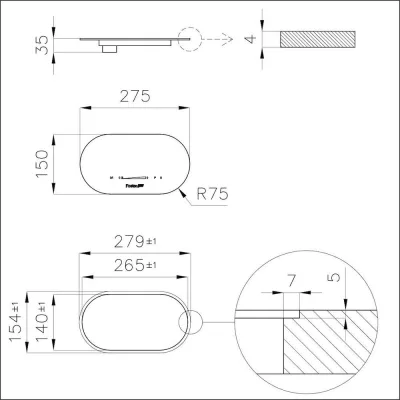 Foster Modulo touch control per 2 zone 7368 020 in vetroceramica nero da 28 cm