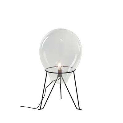 Lampada da tavolo in vetro e metallo, max 60W, 38x63cm