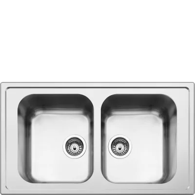 Smeg Lavello due vasche LLR862-2 finitura acciaio inox da 86 cm - IN PROMOZIONE FINO AL 30/06