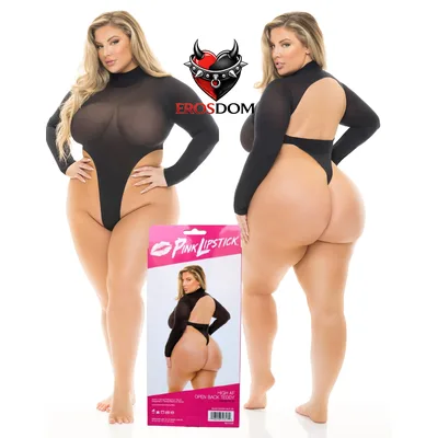 Lingerie Sexy Premium Teddy Nero Open Back Plus Size Body 2XL 3XL 4XL