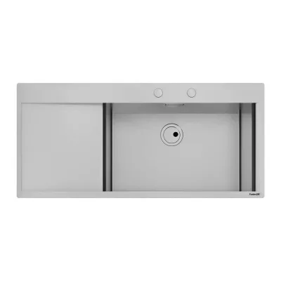 Foster Lavello una vasca con gocciolatoio a sinistra 1416 001 finitura acciaio inox da 116x52 cm