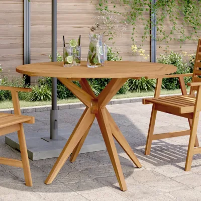 Tonda Grande — Tavolo da giardino rotondo Ø110x75 cm, massello di acacia