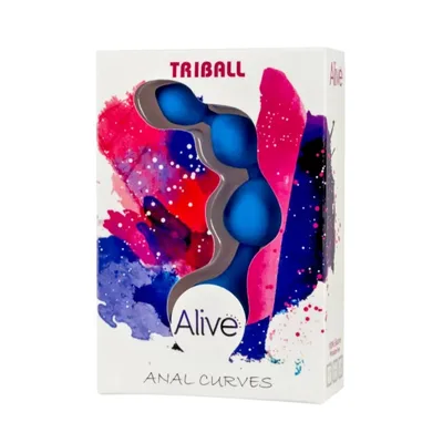 Anal Tribal 3 perle crescenti curve Blu silicone medico 15 cm 9,5 inseribile