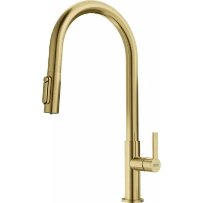 PRONTA CONSEGNA - Franke: Miscelatore monocomando a tripla via Maris Slim Clear Water Doccia 120.0736.601 finitura gold