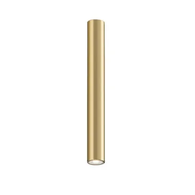 Plafoniera a sospensione cilindrica in metallo oro, lampadina GU10, 5.5x75cm
