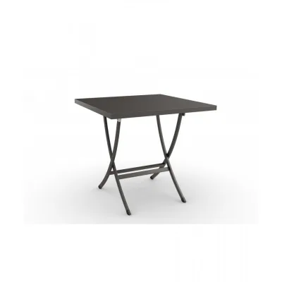 RD Italia Tavolo fisso pieghevole DORIO con struttura e piano in acciaio da 80x80 cm