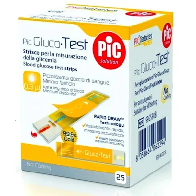Pic Gluco Test Misurazione Glicemia 25 Strisce