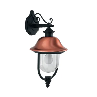 Applique lanterna per esterni rame in alluminio, 1 luce E27, 29x52.5cm