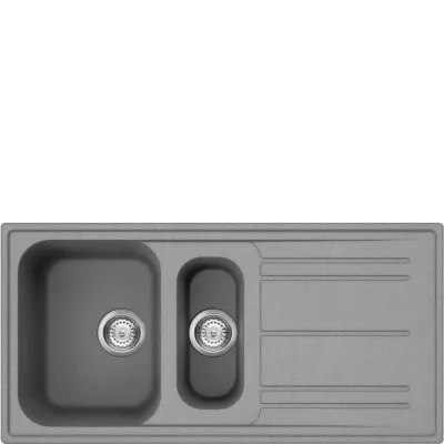 Smeg Lavello una vasca con vaschetta e gocciolatoio LZ102CT finitura cemento da 100 cm - IN PROMOZIONE FINO AL 30/06