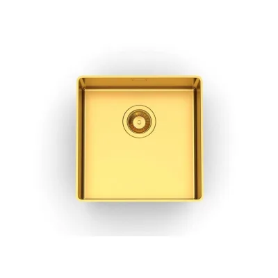 Foster Lavello una vasca 4340 059 finitura acciaio PVD gold da 41.6x41.6 cm - IN PROMOZIONE FINO AL 30/06