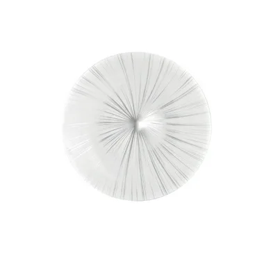 Plafoniera rotonda bianca in acrilico, linee argento, 1 LED 18W, CCT, 30x30cm
