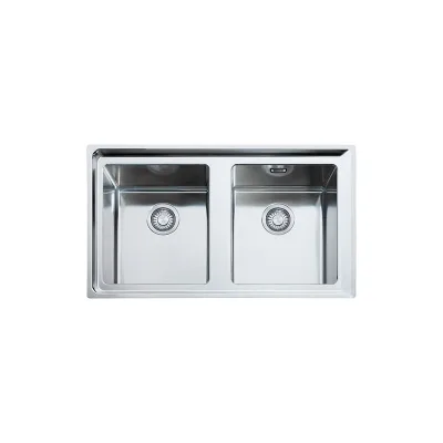 PRONTA CONSEGNA - Franke: Lavello due vasche Neptune Plus NPX 620 101.0068.373 finitura inox satinato da 86x51 cm