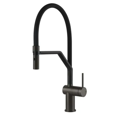 Gessi Miscelatore semi pro monocomando con doccetta estraibile Inedito Collection 60429 707 finitura Black Metal Brushed PVD - IN PROMOZIONE FINO AL 6/07