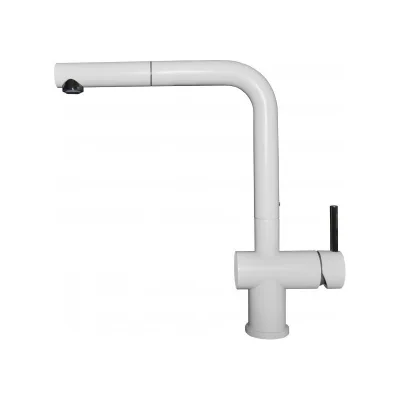 Elleci Miscelatore monocomando con canna girevole e doccetta estraibile STREAM PLUS MGKSTP68 finitura G68 bianco