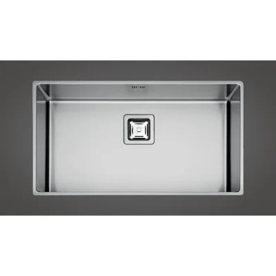 Fulgor Lavello sottotop a una vasca P1B 8343 QU finitura acciaio inox da 83.3x42.8 cm