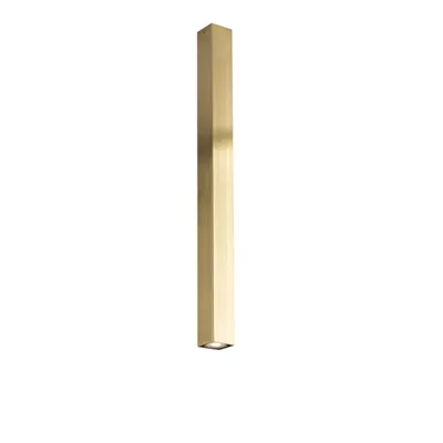 Plafoniera a sospensione struttura quadrata in metallo oro, lampadina GU10, 6x75cm