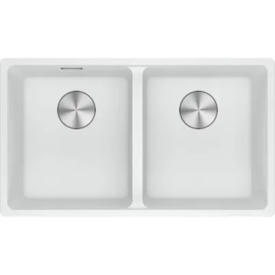 Franke: Lavello due vasche Vasche Sottotop Maris MRG 120-35-35 125.0686.735 finitura fragranite bianco da 75.3x43.3 cm