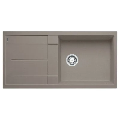 Blanco Lavello una vasca con gocciolatoio METRA XL 6 S 1517359 finitura tartufo da 100x50 cm - Sopratop