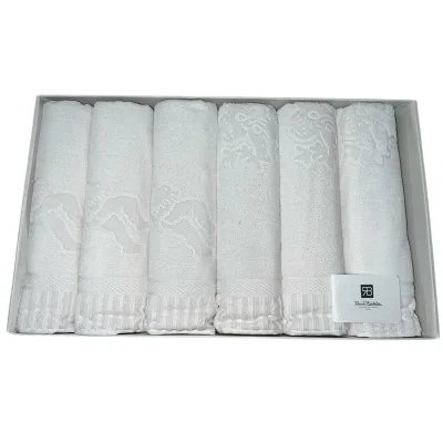 Set Asciugamani 6+6 in Spugna Idrofila bianca – Viso e Ospite – Max 140x70 cm
