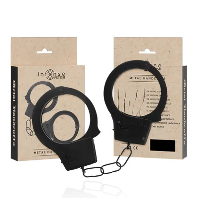 Manette BDSM Intense Fetish metallo nere catena chiavi sgancio rapido unisex