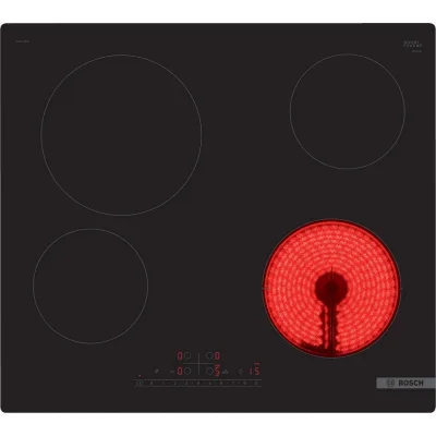 Bosch Piano cottura elettrico PKE611FP2E in vetroceramica nero da 60 cm - Serie 6