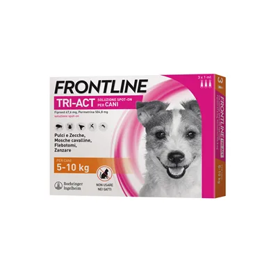 Frontline Tri-Act Soluzione Spot-On Cani 5-10 kg 3 Pipette Monodose