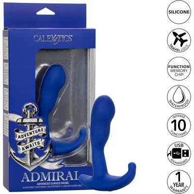 Plug Anale Admiral Large sonda curva ergonomica vibrazioni 10 x USB 10 cm