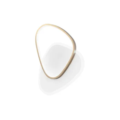 Plafoniera curva oro in alluminio, 1 LED 42W, CCT, 35x45cm