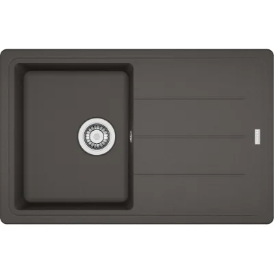 Franke: Lavello una vasca con gocciolatoio Boston Incasso BFG 611-78 114.0714.119 finitura grigio ardesia da 78x50 cm