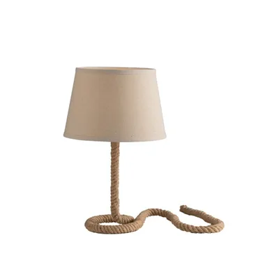 Lampada da tavolo in metallo con cavo in corda di canapa, 1 luce E27, 30x48cm