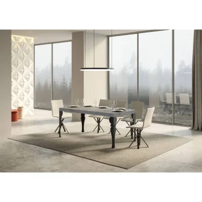 Itamoby Tavolo allungabile Paxon in nobilitato e talaio in ferro antracite da 180(440)x90 cm